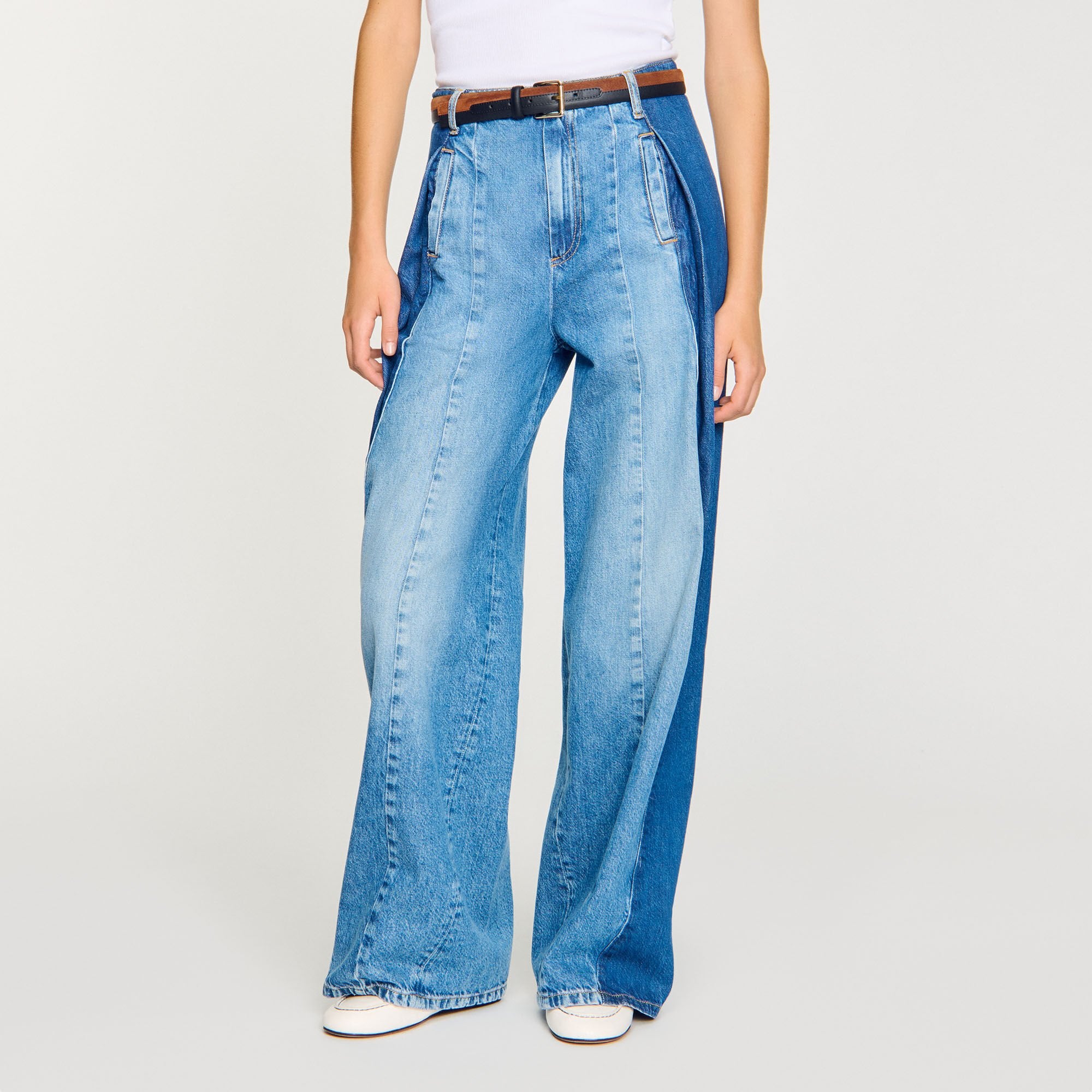 Sandro Women Jeans with contrasting panels