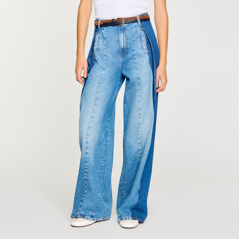 Sandro Women Jeans with contrasting panels