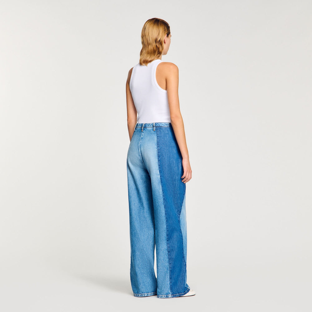 Sandro Women Jeans with contrasting panels