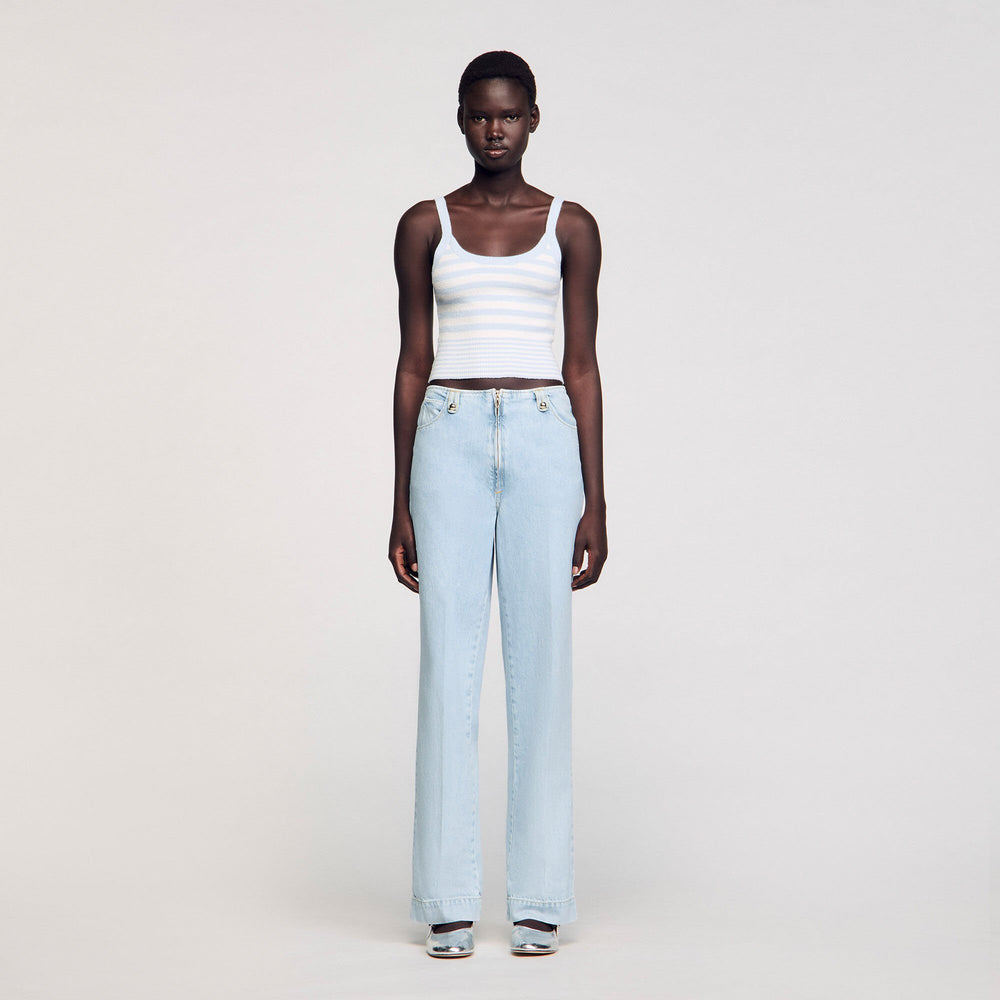 Sandro Women Faded wide-leg jeans