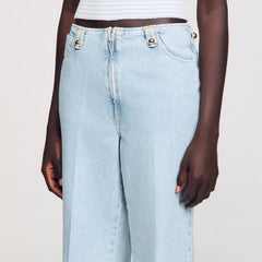 Sandro Women Faded wide-leg jeans