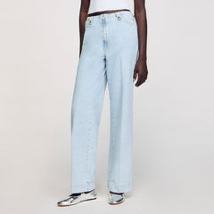 Sandro Women Faded wide-leg jeans