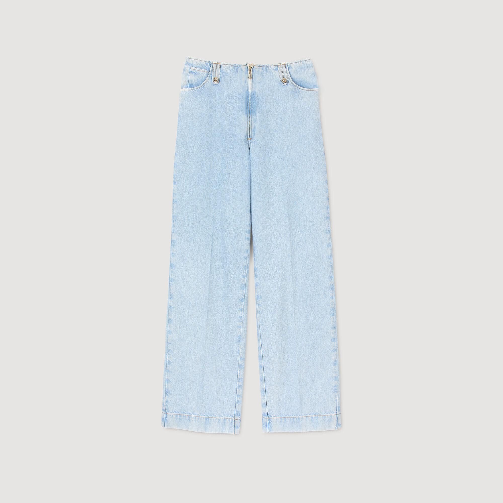 Sandro Women Faded wide-leg jeans