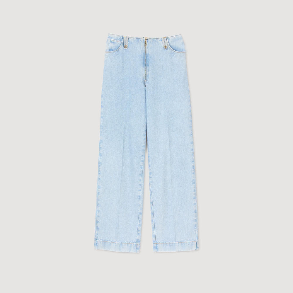 Sandro Women Faded wide-leg jeans
