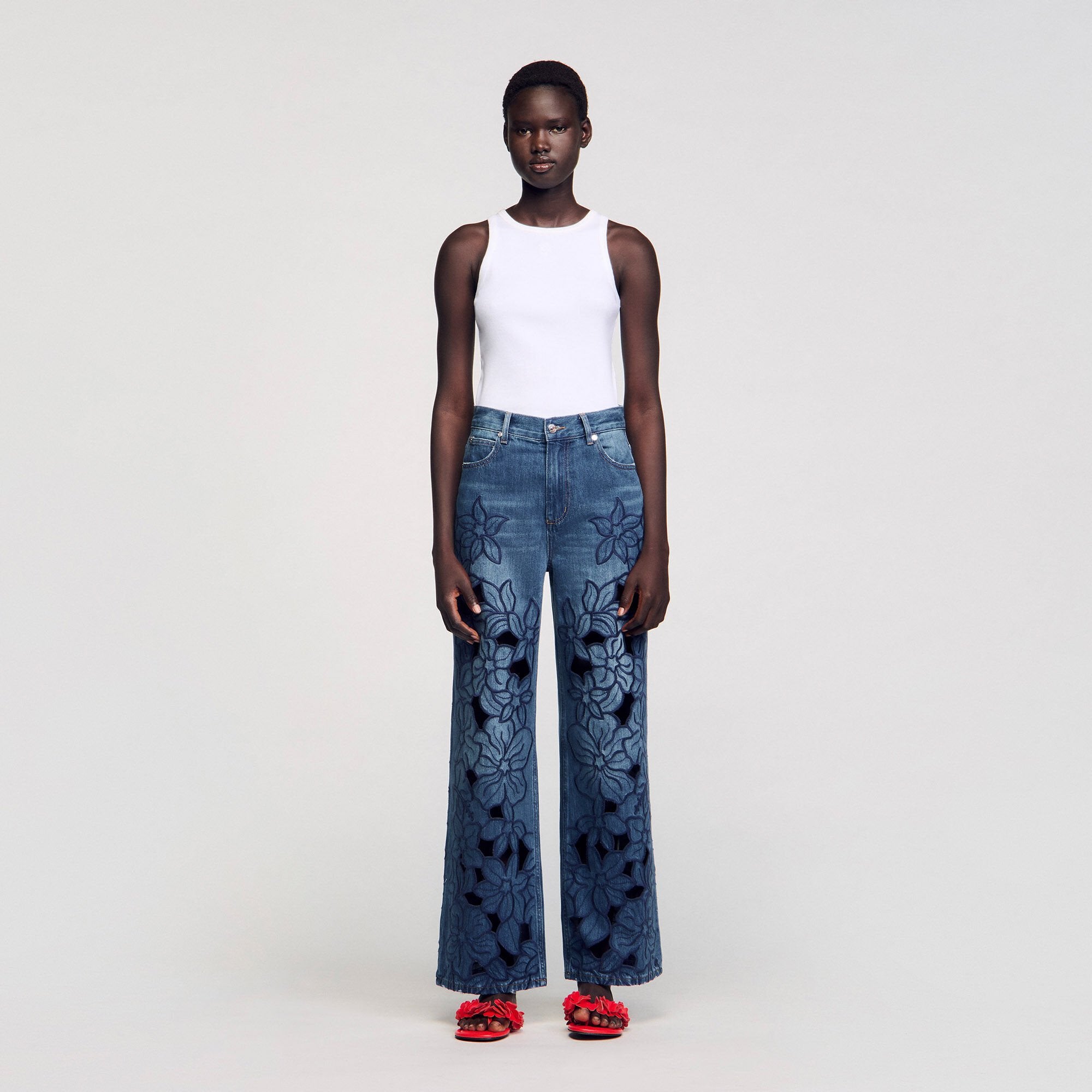 Sandro Women Embroidered jeans