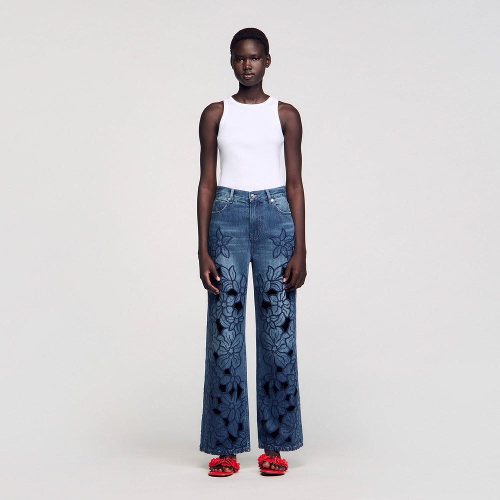 Sandro Women Embroidered jeans