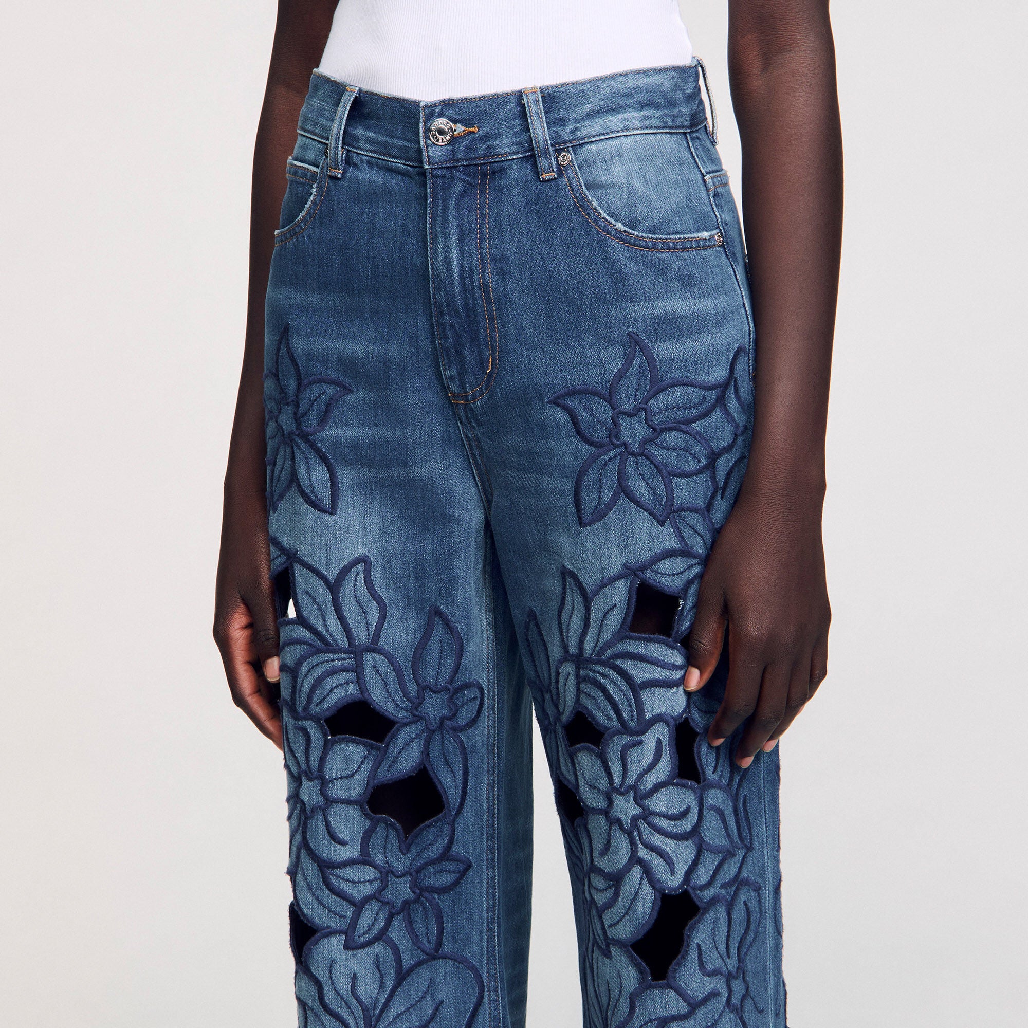 Sandro Women Embroidered jeans