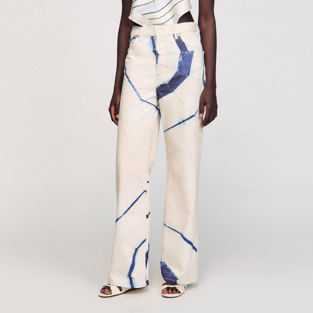 Sandro Women Wide-leg striped jeans