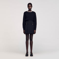 Sandro Women Mini skirt with stitched pleats
