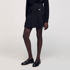 Sandro Women Mini skirt with stitched pleats