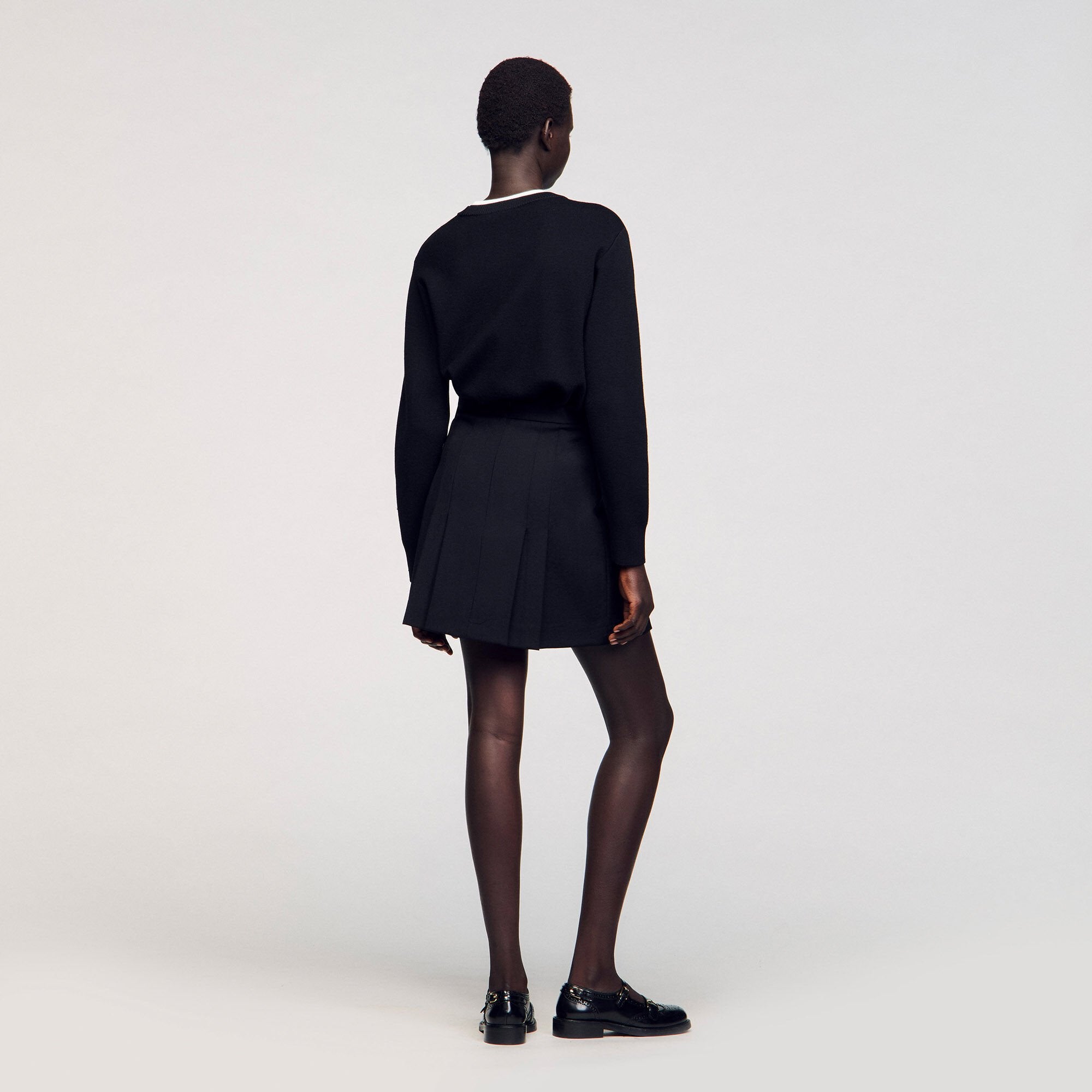 Sandro Women Mini skirt with stitched pleats