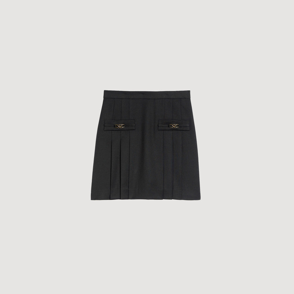 Sandro Women Mini skirt with stitched pleats