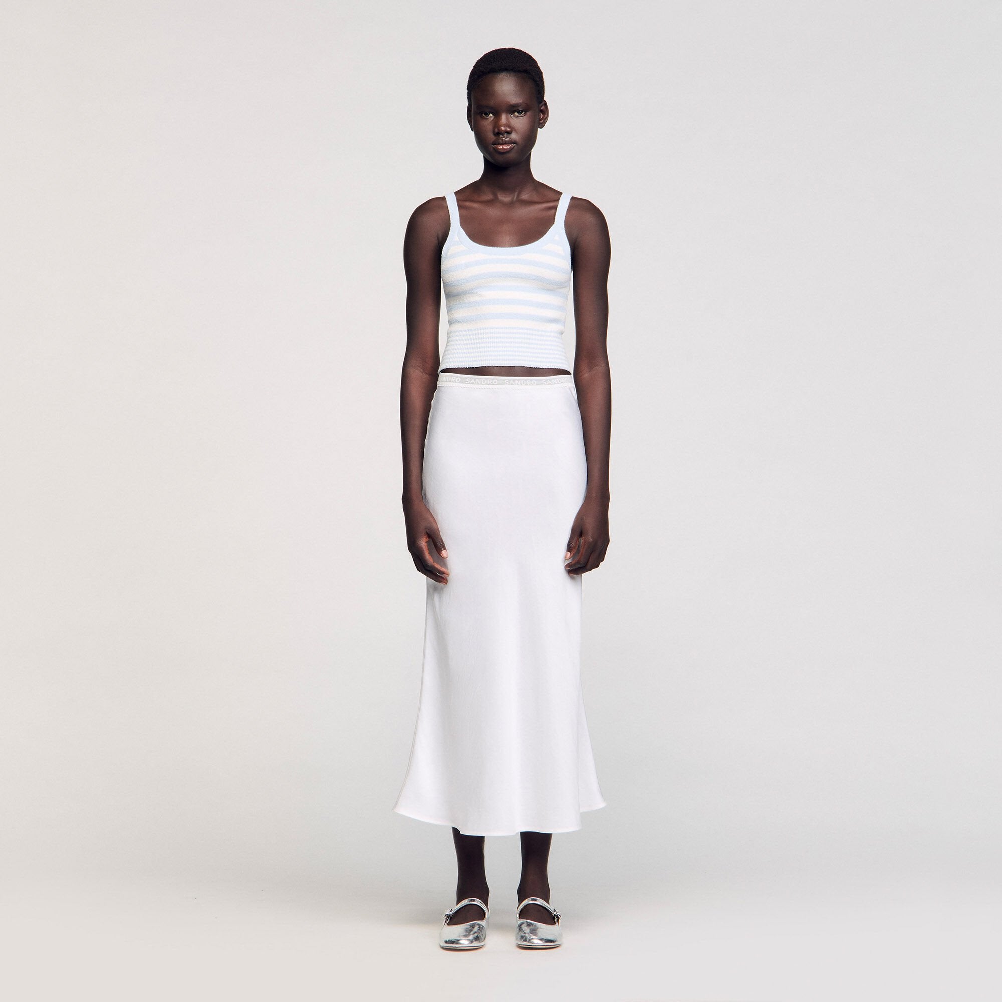 Sandro Women Maxi satin-effect skirt