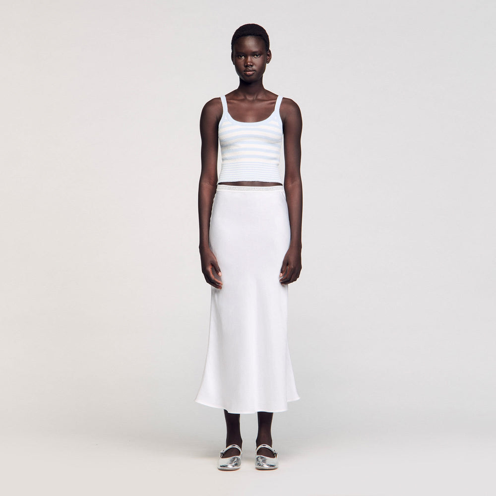 Sandro Women Maxi satin-effect skirt