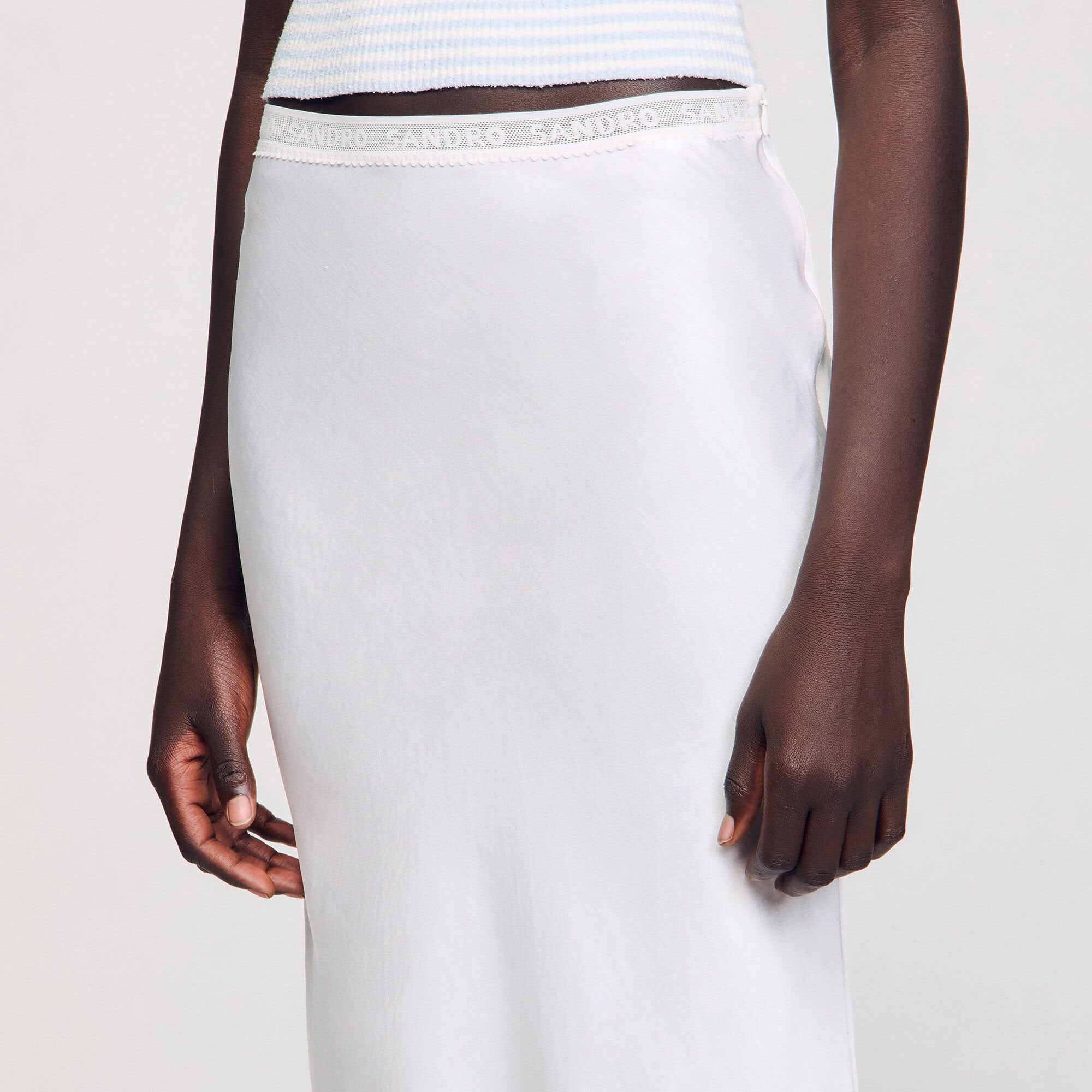 Sandro Women Maxi satin-effect skirt