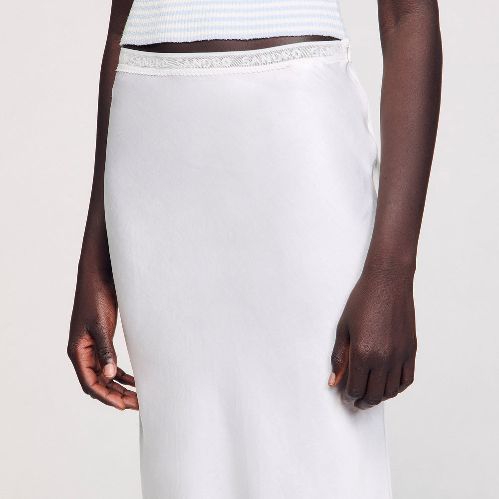 Sandro Women Maxi satin-effect skirt