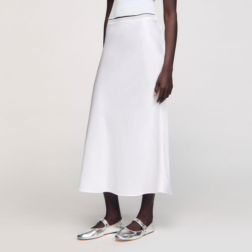 Sandro Women Maxi satin-effect skirt