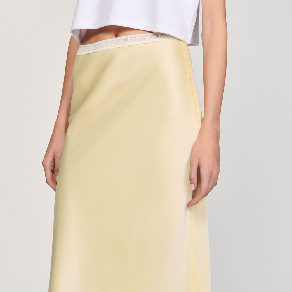 Sandro Women Maxi satin-effect skirt