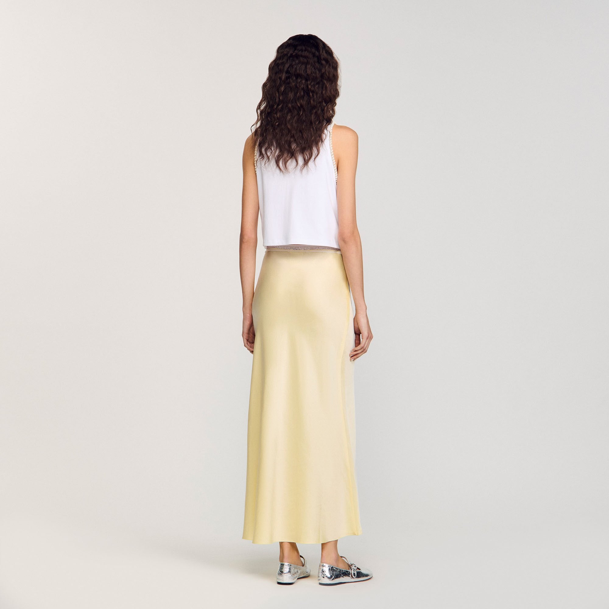 Sandro Women Maxi satin-effect skirt