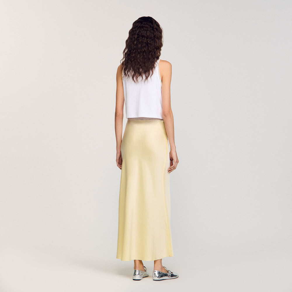 Sandro Women Maxi satin-effect skirt