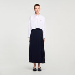 Sandro Women Curb chain buckle pleated skirt