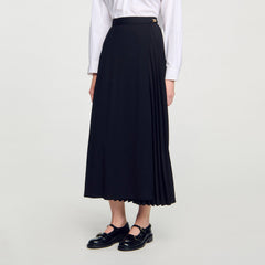 Sandro Women Curb chain buckle pleated skirt