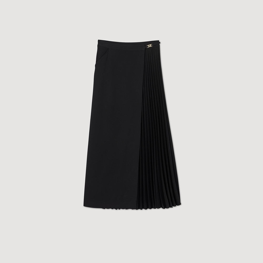 Sandro Women Curb chain buckle pleated skirt