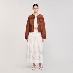 Sandro Women Maxi poplin skirt