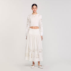 Sandro Women Maxi poplin skirt