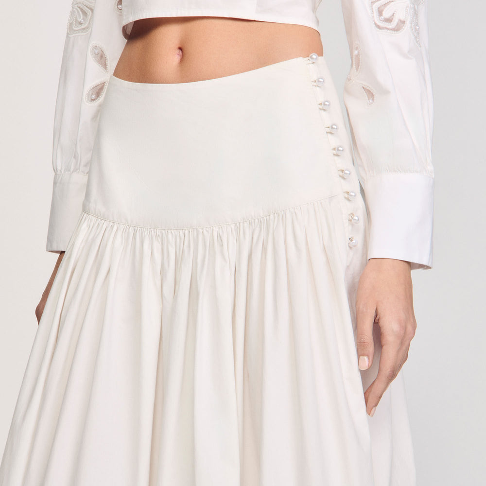 Sandro Women Maxi poplin skirt
