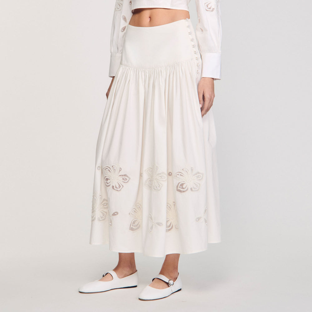 Sandro Women Maxi poplin skirt