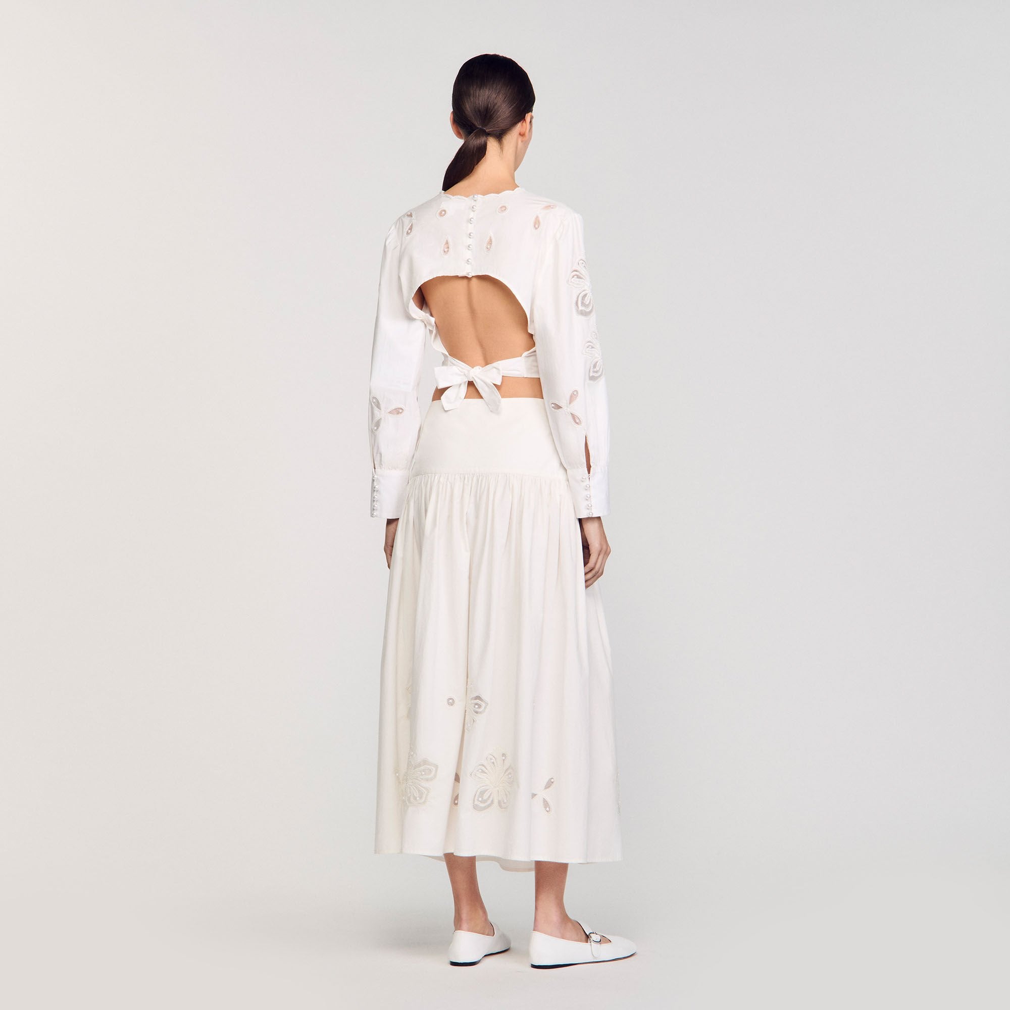 Sandro Women Maxi poplin skirt