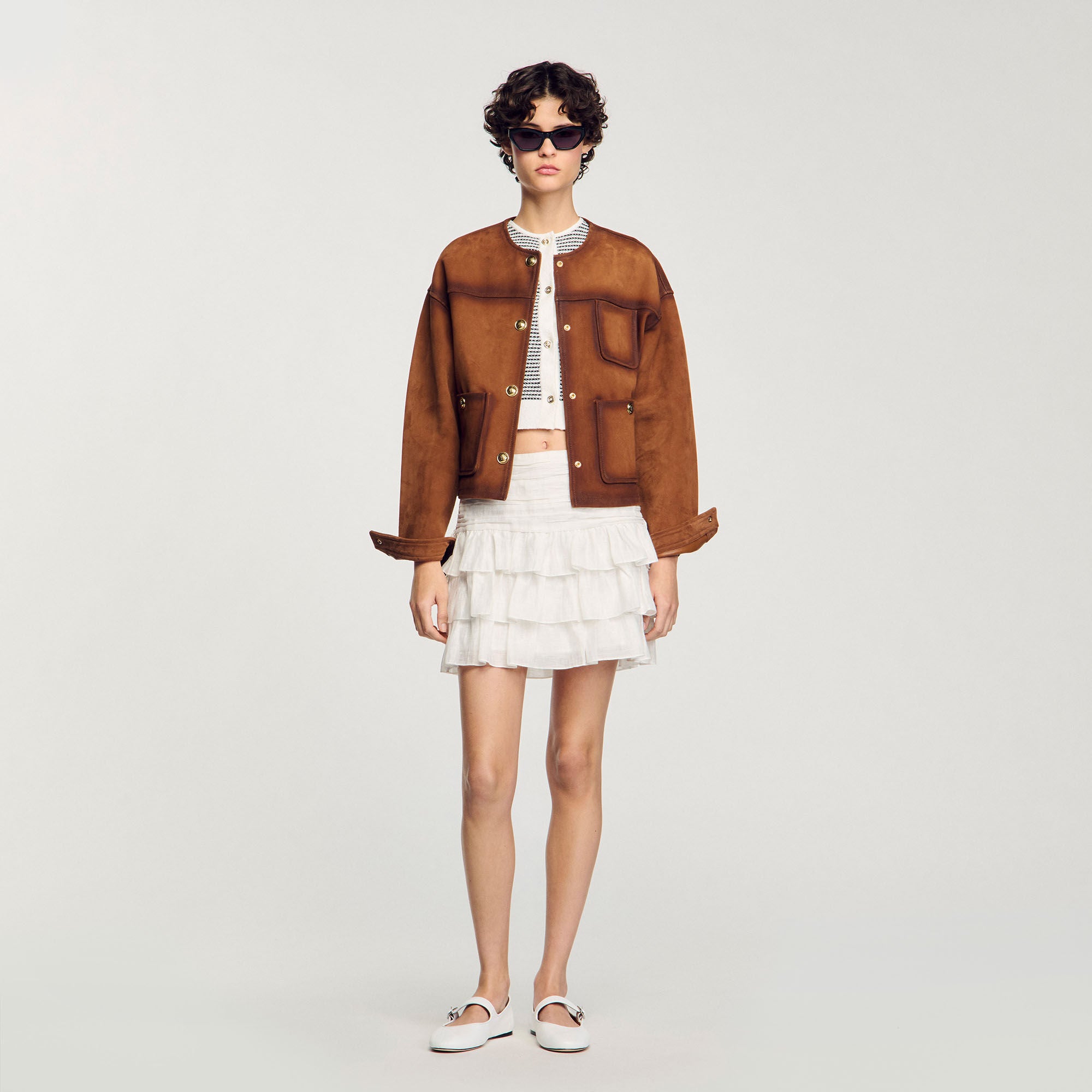 Sandro Women Mini ruffled skirt