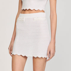 Sandro Women Mini pearl bead knit skirt