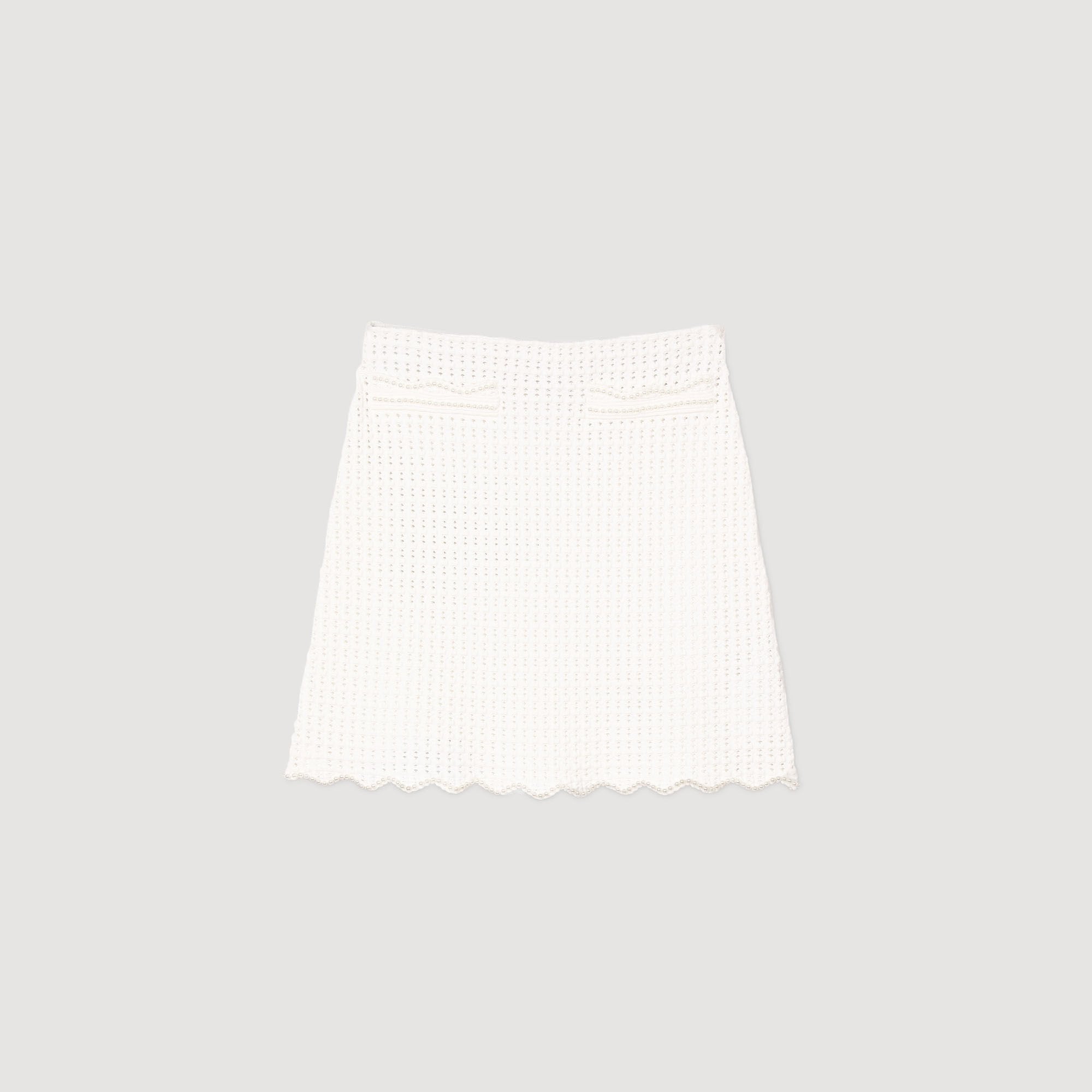 Sandro Women Mini pearl bead knit skirt