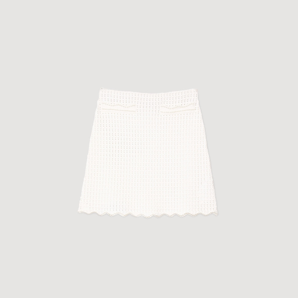 Sandro Women Mini pearl bead knit skirt