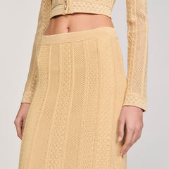 Sandro Women Pointelle knit maxi skirt