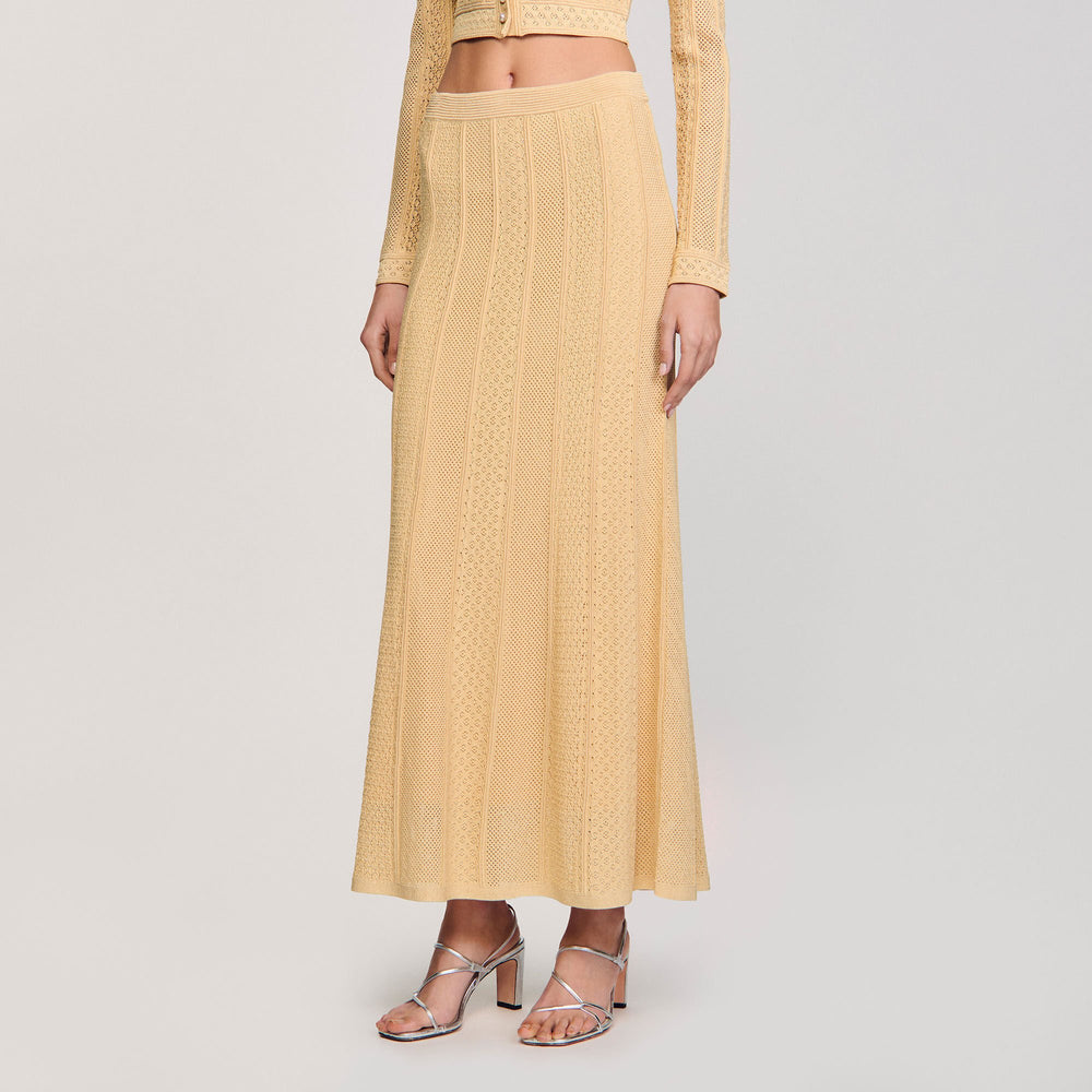 Sandro Women Pointelle knit maxi skirt