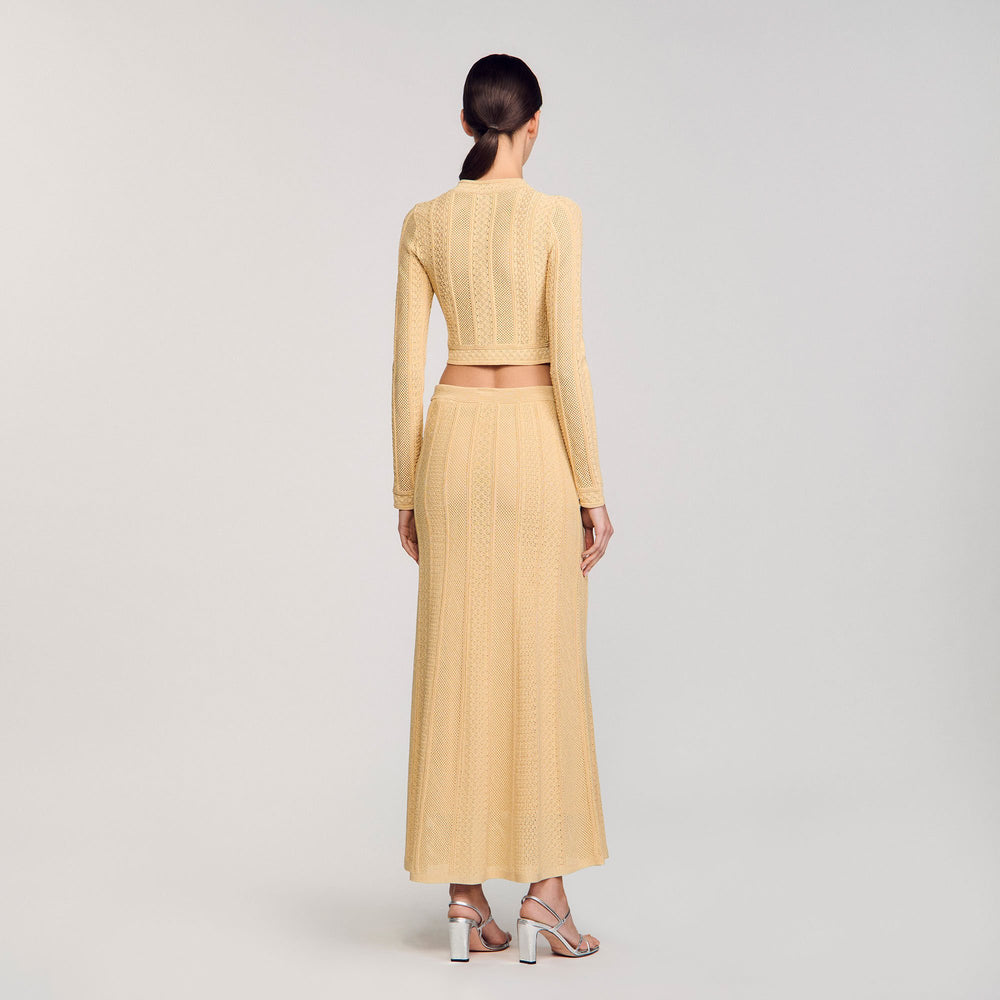 Sandro Women Pointelle knit maxi skirt