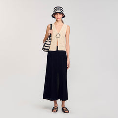 Sandro Women Maxi decorative knit skirt