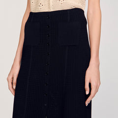 Sandro Women Maxi decorative knit skirt