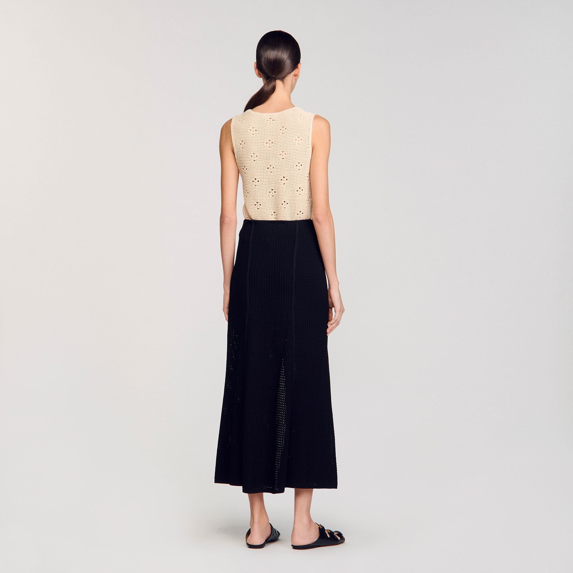 Sandro Women Maxi decorative knit skirt