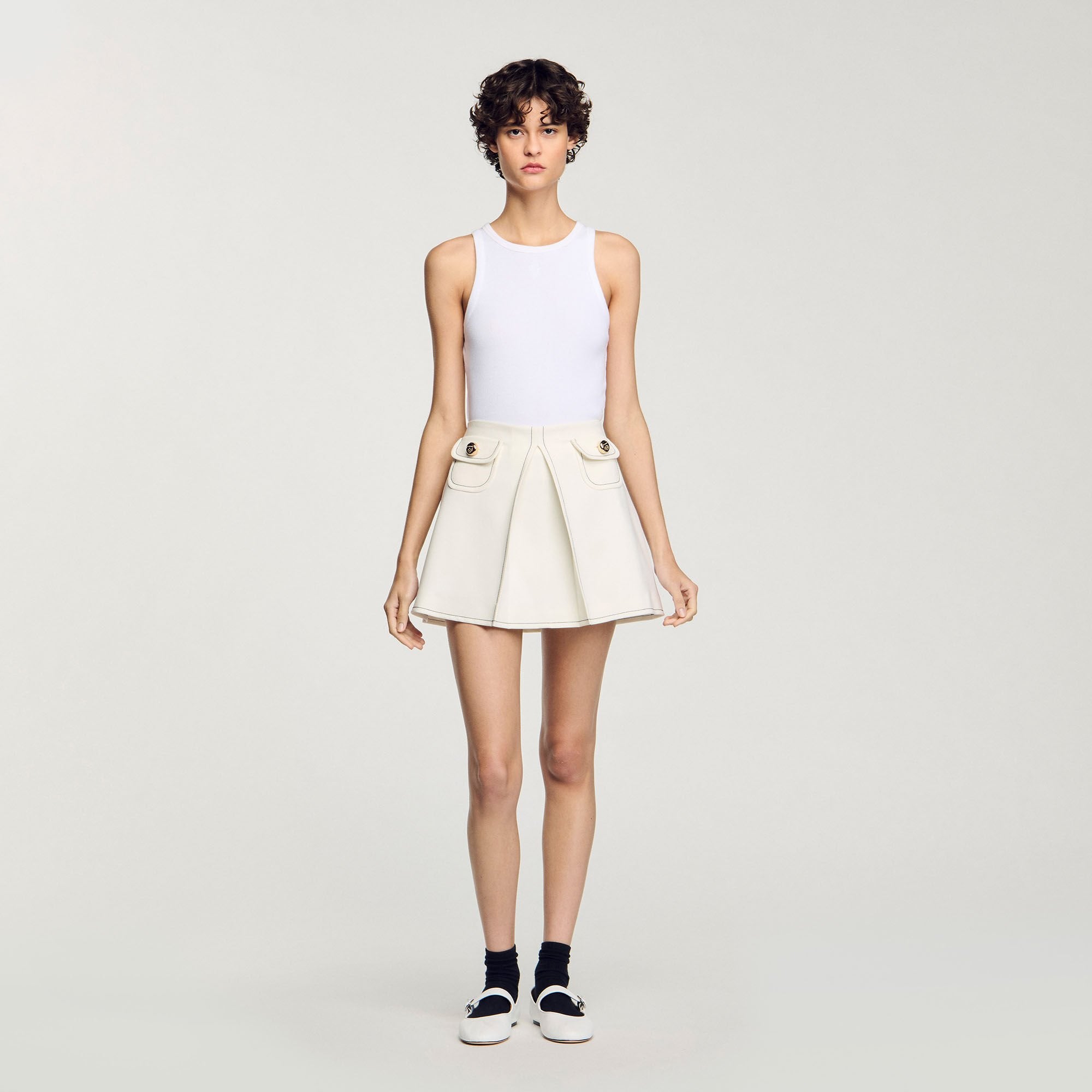 Sandro Women Mini box-pleated skirt
