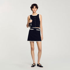 Sandro Women Mini skirt with crochet details