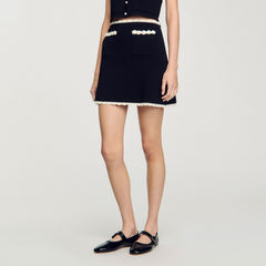 Sandro Women Mini skirt with crochet details