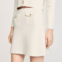 Sandro Women Mini rib-knit skirt