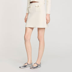 Sandro Women Mini rib-knit skirt