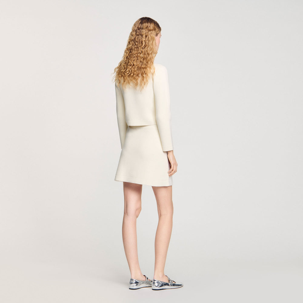 Sandro Women Mini rib-knit skirt