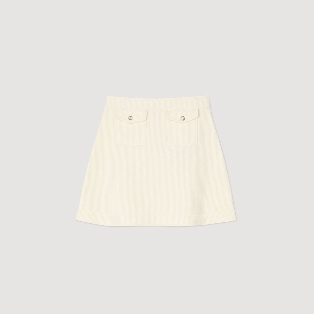 Sandro Women Mini rib-knit skirt