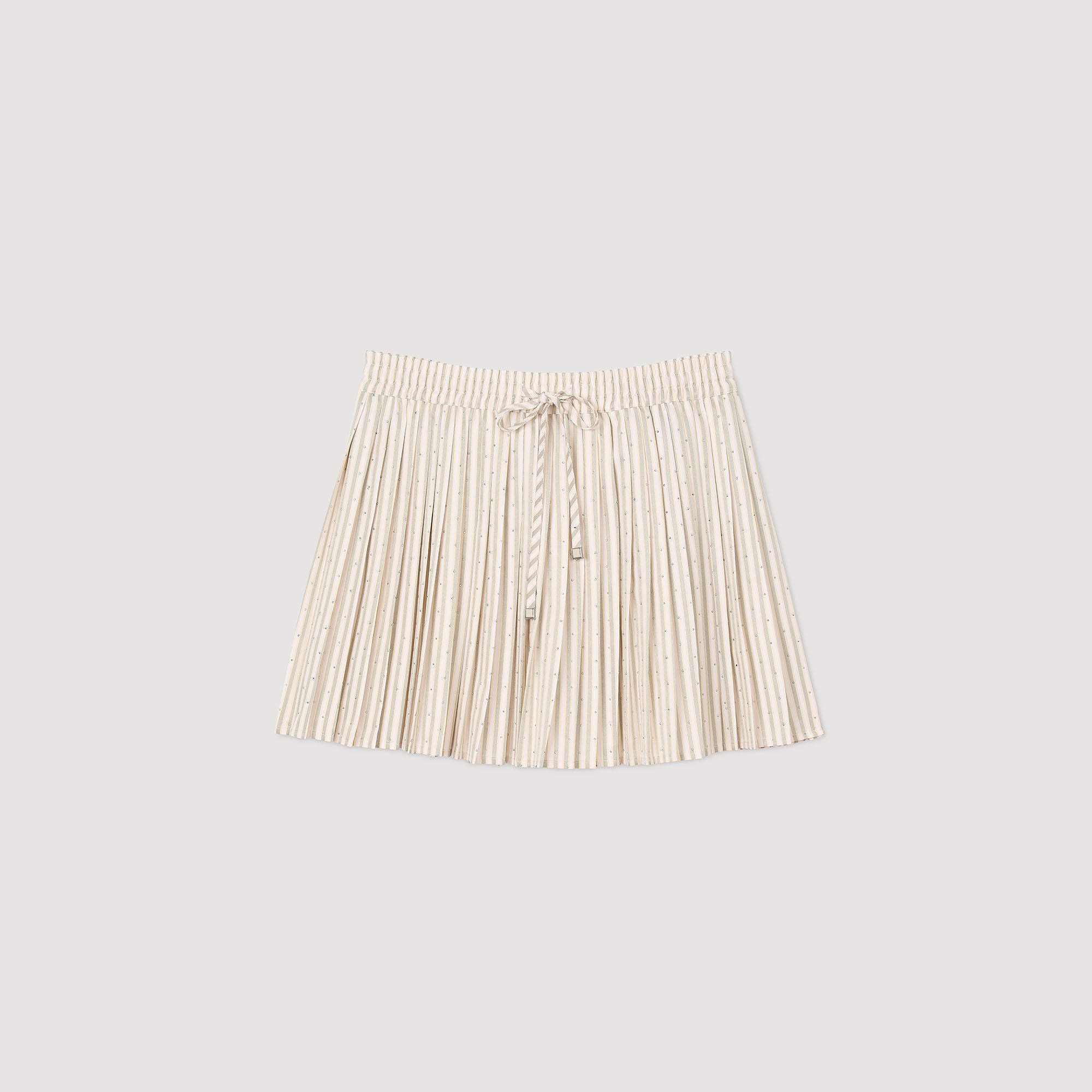 Sandro Women Rhinestone striped pleated skirt